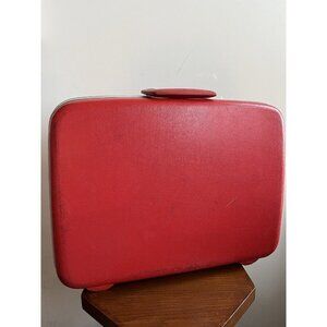 Samsonite Vintage 1960s Red Hard Shell Handheld Carry-on Luggage